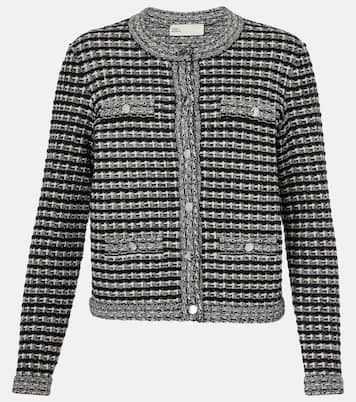Wool and cotton-blend jacquard cardigan | Tory Burch