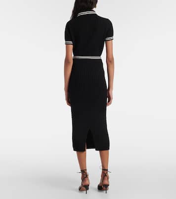 Gonna midi in maglia di cotone a trecce | Alessandra Rich