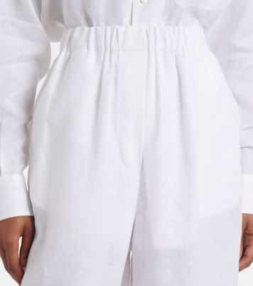 Weite High-Rise-Hose Valerio aus Leinen | Loro Piana