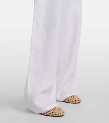 Weite High-Rise-Hose Valerio aus Leinen | Loro Piana