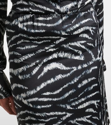 Jupe midi imprimée en satin | The Attico
