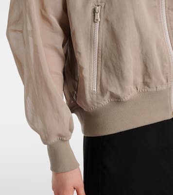 Bomber en organza de algodón con cuentas Monili | Brunello Cucinelli