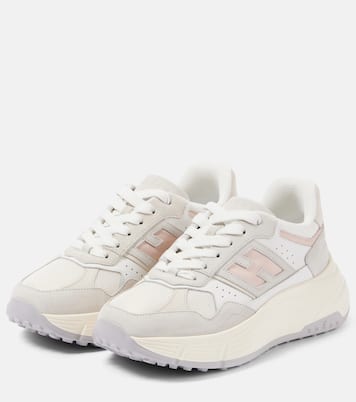 Hi-Fi glitter suede and leather sneakers | Hogan