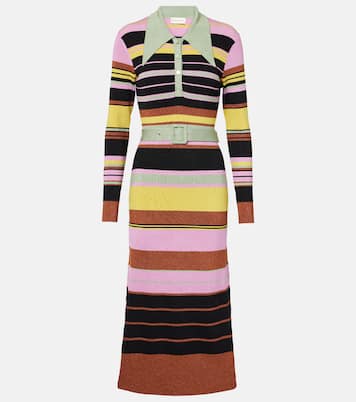 Abito midi in maglia a righe con lamé  | Rixo