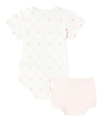 Bébé - Set de grenouillère, culotte bloomer et bavoir en coton | Moncler Enfant