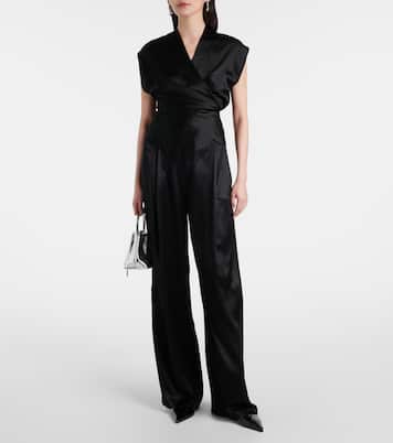 Draped gathered silk charmeuse top | The Sei