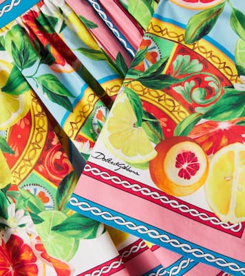 Gonna Taormina in cotone con stampa | Dolce&Gabbana Kids