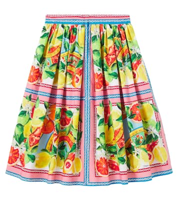 Gonna Taormina in cotone con stampa | Dolce&Gabbana Kids