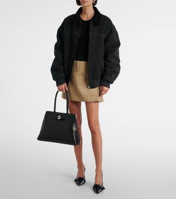 Swipe embellished leather tote bag | Coperni
