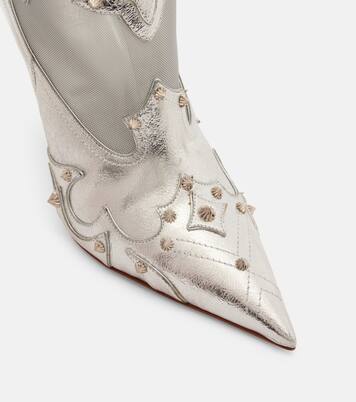 Embellished metallic leather ankle boots | Christian Louboutin