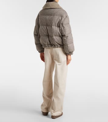 Chaqueta de plumas en mezcla de lana | Brunello Cucinelli
