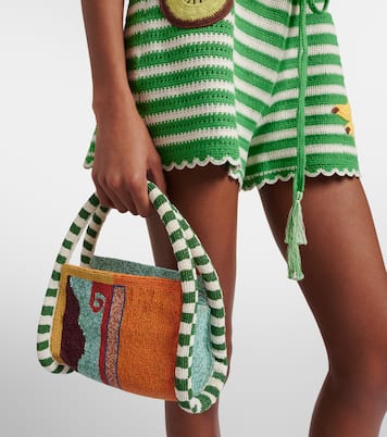 Desert beaded top-handle bag | Alémais