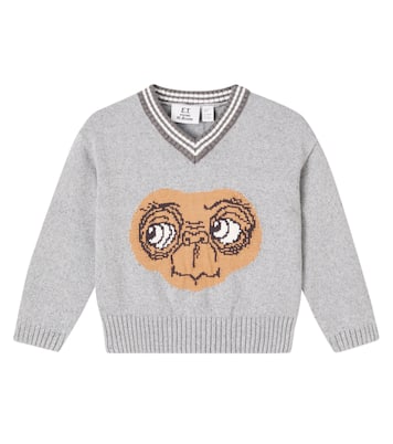 x E.T. intarsia cotton sweater | Mini Rodini