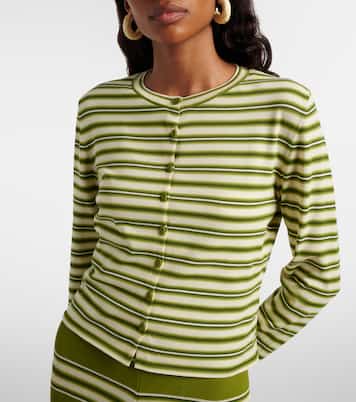 Cinta striped cotton-blend cardigan | Faithfull