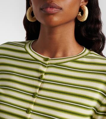 Cinta striped cotton-blend cardigan | Faithfull