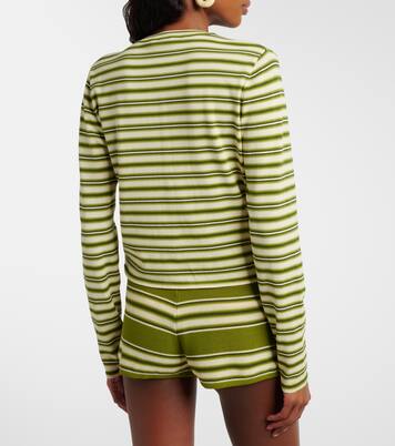 Cinta striped cotton-blend cardigan | Faithfull