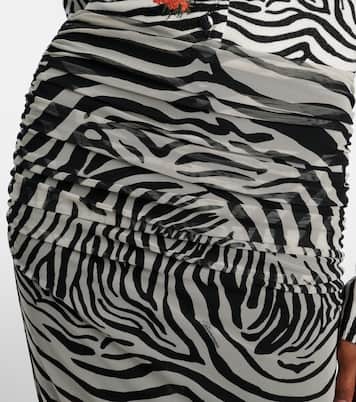 Printed sheer mesh midi skirt | Blumarine