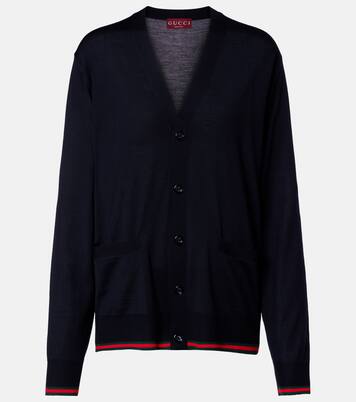Web Stripe wool cardigan | Gucci