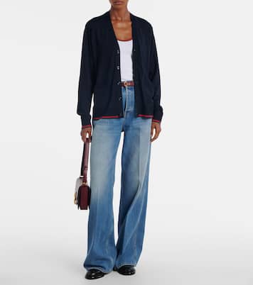 Web Stripe wool cardigan | Gucci