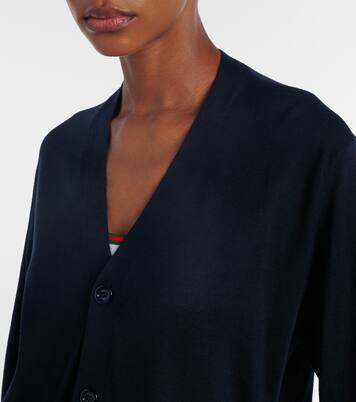 Web Stripe wool cardigan | Gucci