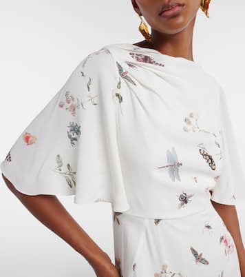 Printed crêpe midi dress | Erdem