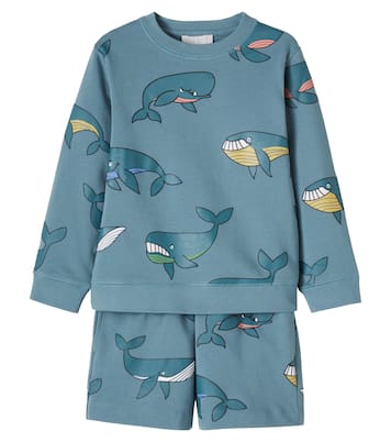 Printed cotton sweatshirt and shorts set | Stella McCartney Kids