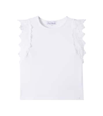 Lace-trimmed cotton-blend T-shirt | Tartine et Chocolat