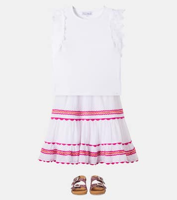 Lace-trimmed cotton-blend T-shirt | Tartine et Chocolat