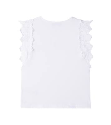 Lace-trimmed cotton-blend T-shirt | Tartine et Chocolat