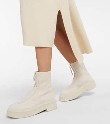 Zipped 1 leather ankle boots | The Row