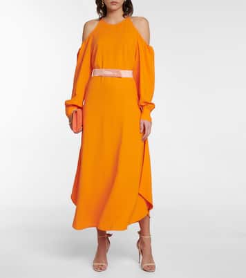 Crêpe cold shoulder midi dress | Stella McCartney