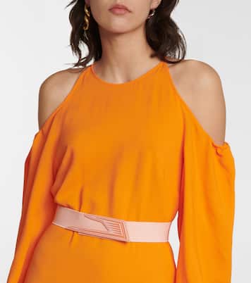 Crêpe cold shoulder midi dress | Stella McCartney