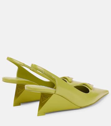 Slingback-Wedges aus Leder | Prada
