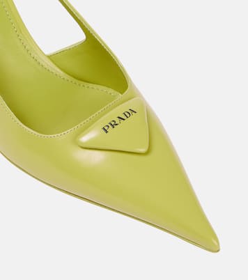 Slingback-Wedges aus Leder | Prada