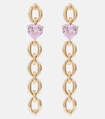 Boucles d’oreilles Catena Long Heart en or 18 ct et saphirs | Nadine Aysoy