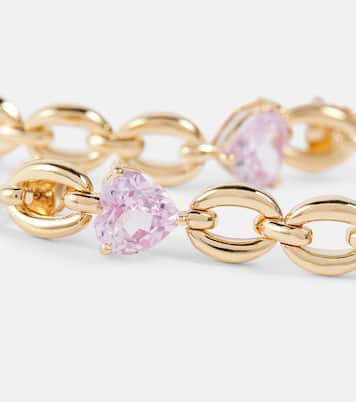 Boucles d’oreilles Catena Long Heart en or 18 ct et saphirs | Nadine Aysoy