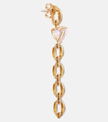 Boucles d’oreilles Catena Long Heart en or 18 ct et saphirs | Nadine Aysoy