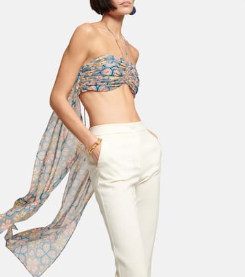 Printed halterneck crop top | Etro