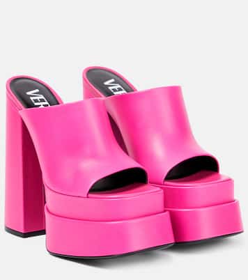 Leather platform mules | Versace