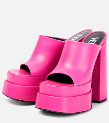 Leather platform mules | Versace