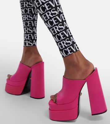 Leather platform mules | Versace
