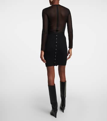 Ribbed-knit wool and cotton miniskirt | Wolford