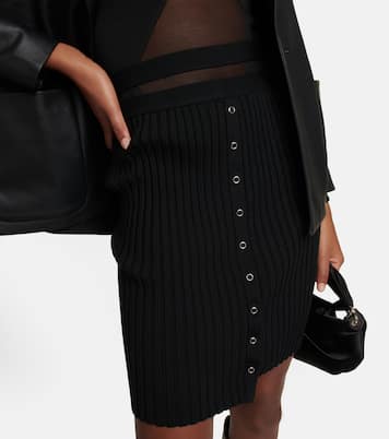 Ribbed-knit wool and cotton miniskirt | Wolford