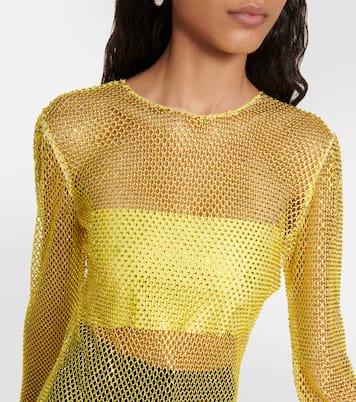 Crystal-embellished mesh top | Giuseppe di Morabito