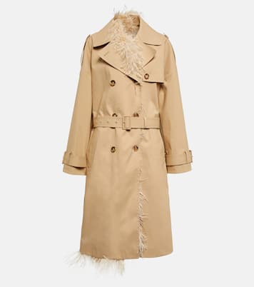 Trench in cotone con piume | Valentino