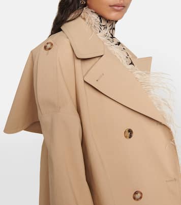Trench in cotone con piume | Valentino