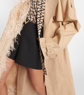 Trench in cotone con piume | Valentino