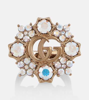 Ring Double G mit Kristallen | Gucci