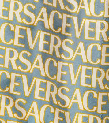 Shorts in twill di seta con logo | Versace Kids