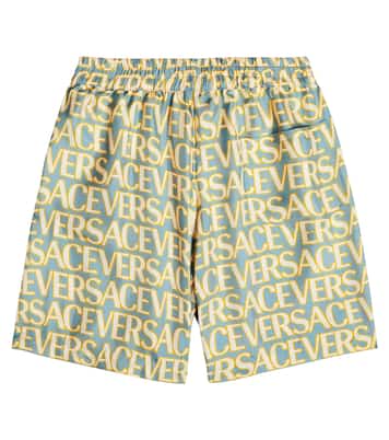 Shorts in twill di seta con logo | Versace Kids